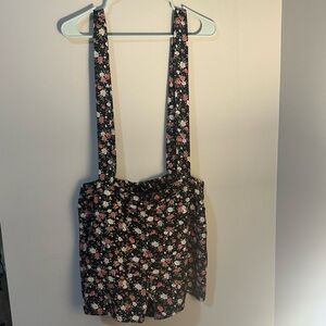 SHEIN 1XL Floral Flowy Overall Shorts